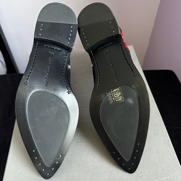 Alexander McQueen Braided Chain Leather Ankle Boots - Picture 7 of 14